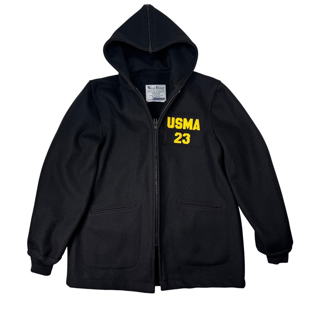 West Point USMA 2023 Cadet Black Melton Wool Military Parka Jacket USA Medium